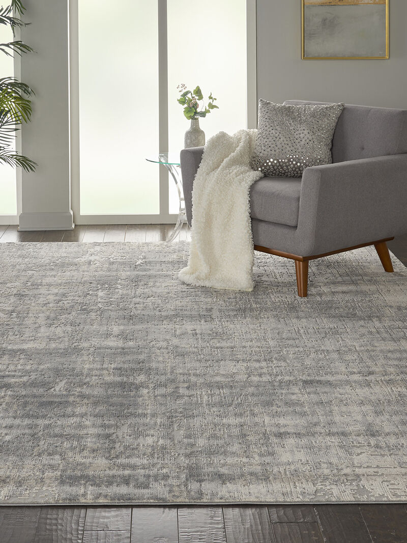 Rustic Textures RUS01 Ivory/Silver 7&rsquo;10&rdquo; x Round Rug