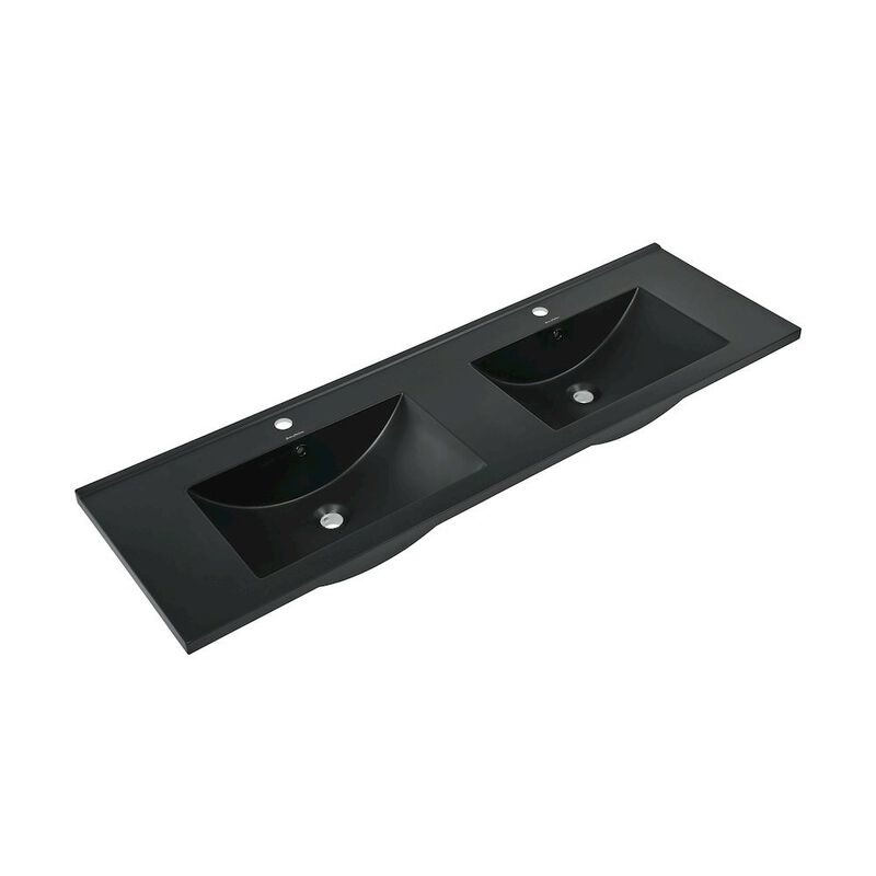 60 inch Vanity Top Bathroom Sink in Matte Black image number 6