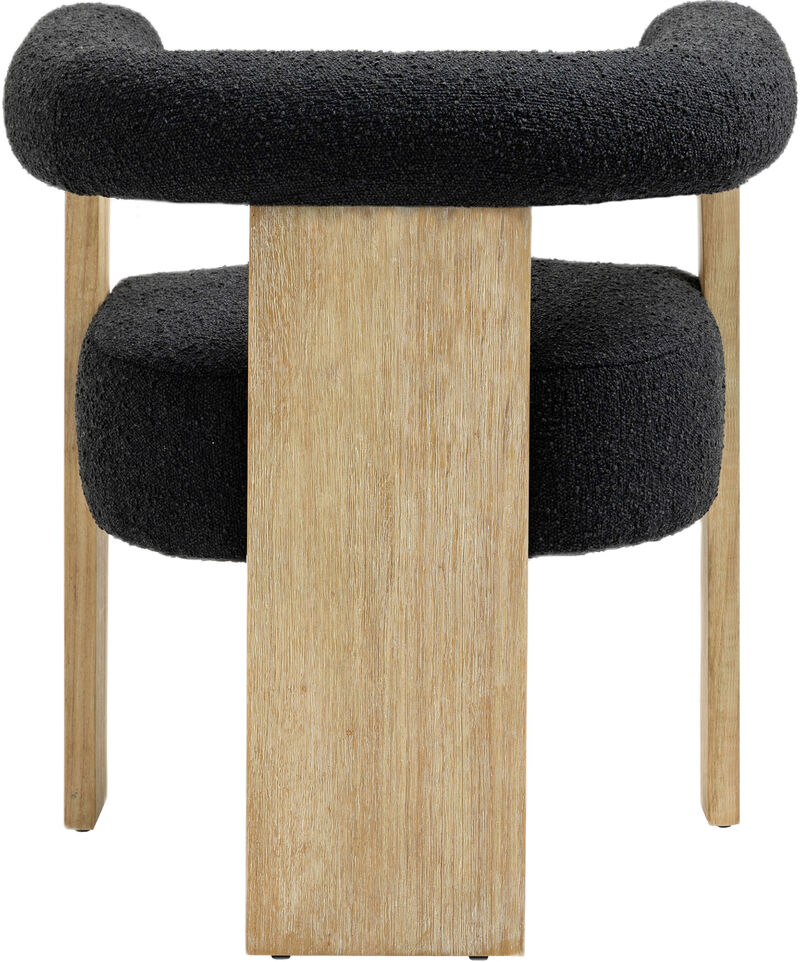 Meridian Furniture Barrel Black Boucle Fabric Dining Chair