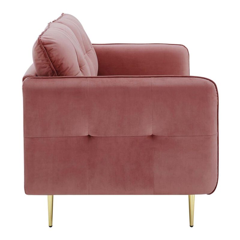 Modway Cameron Tufted Performance Velvet Sofa in Dusty Rose