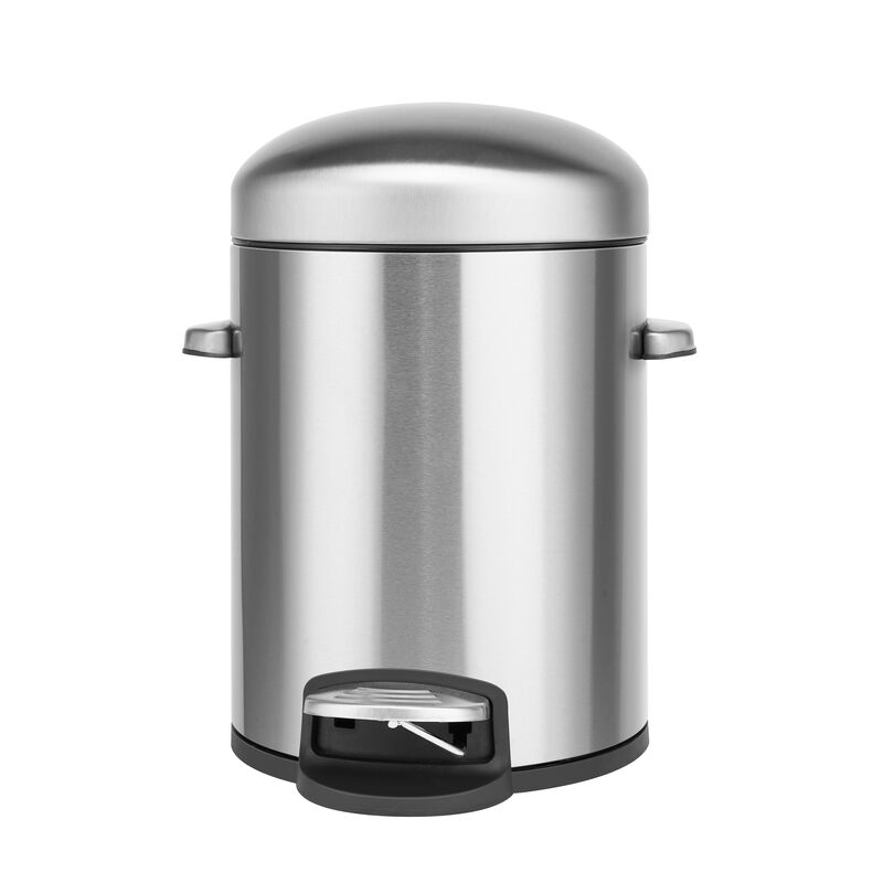 1.32 Gallon Retro Stainless Steel Trash Can.