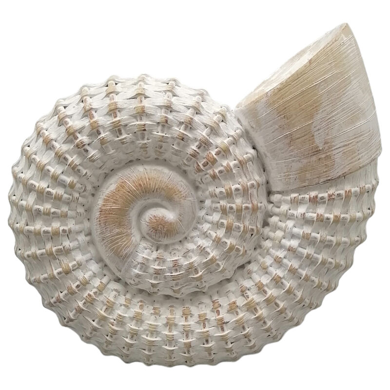 12x11" Woven Shell Decor, White image number 2