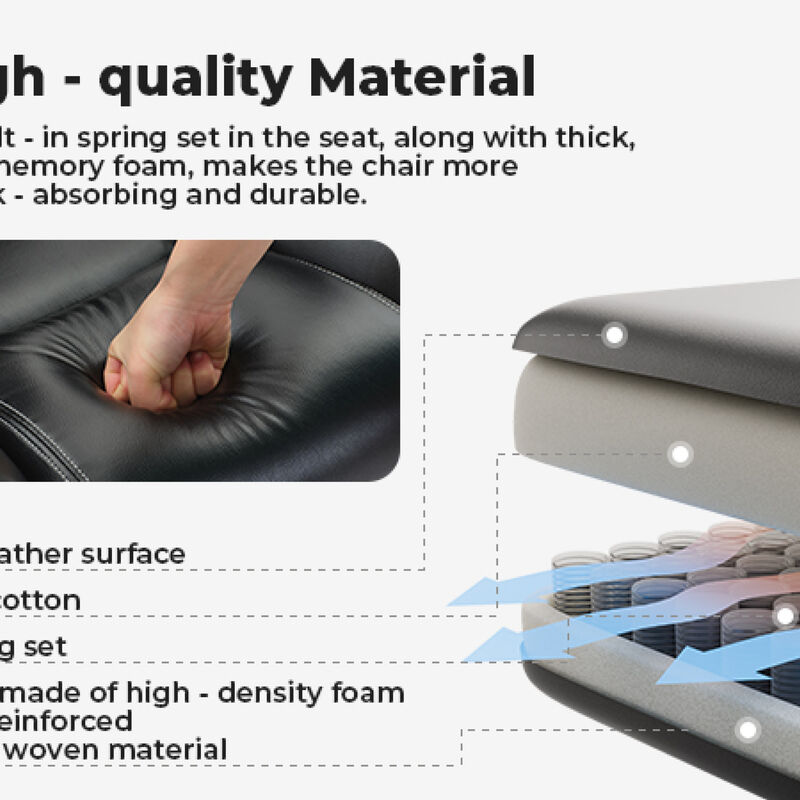 GOODSILO Ergonomic High Back Office Chair with Adjustable Headrest and Lumbar Support for Long Hours Comfort image number 5
