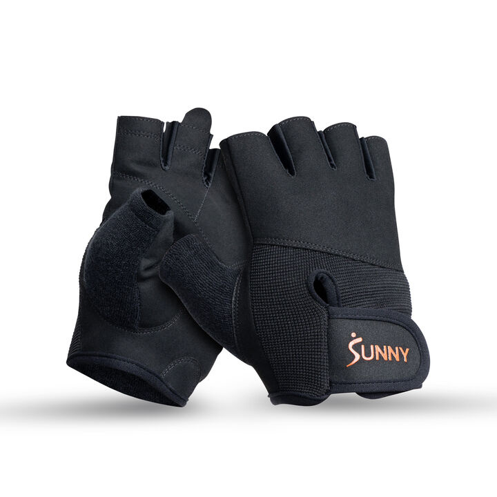 Sunny Health & Fitness Weightlifting Gloves with Foam-Padded Palm and Enhanced Grip Control for Strength Training