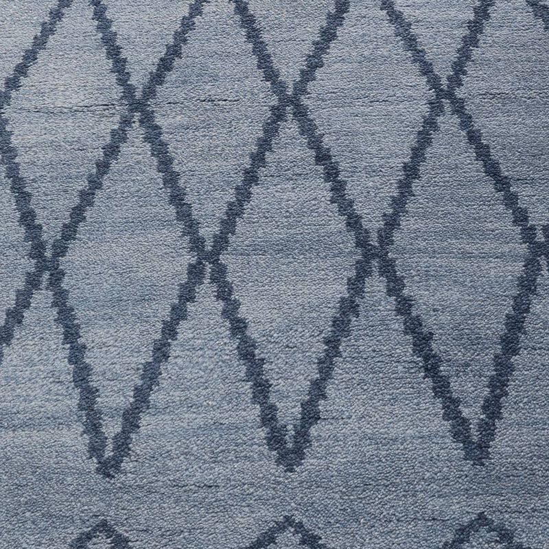 HAND KNOTTED WOOL Geometric AREA RUGS  - Rectangle Shape, Geometric Modern, Medium Pile Handmade Area Rugs for Living Room, Bed Room (N01117) image number 3