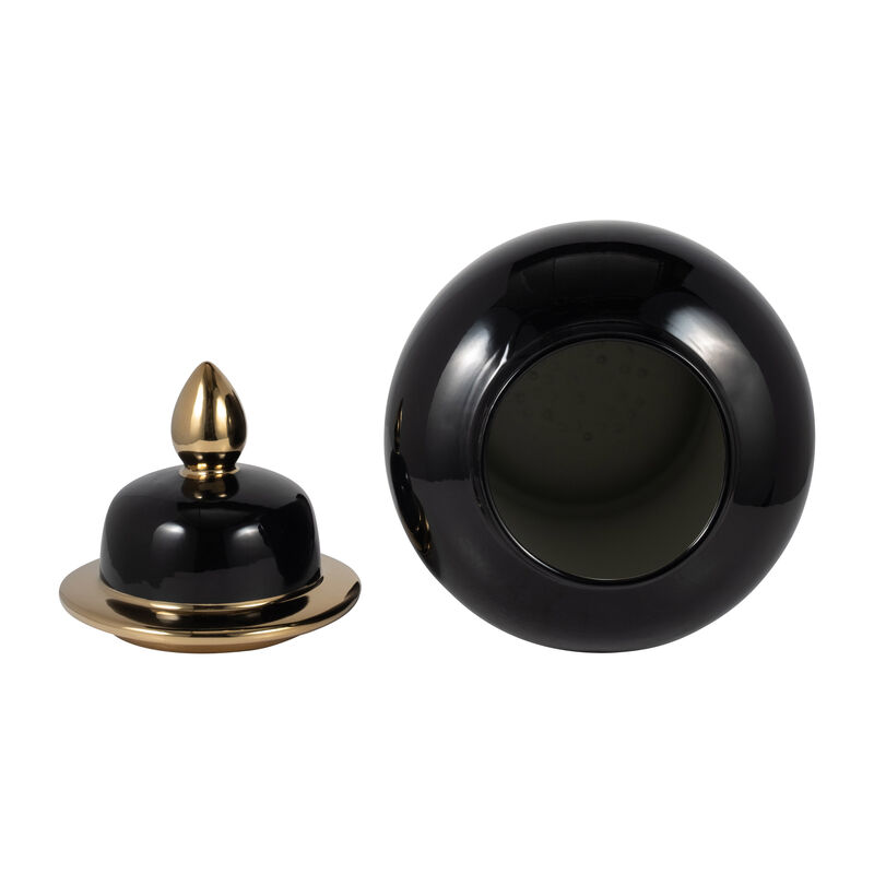 24" Temple Jar, Black/Gold image number 4