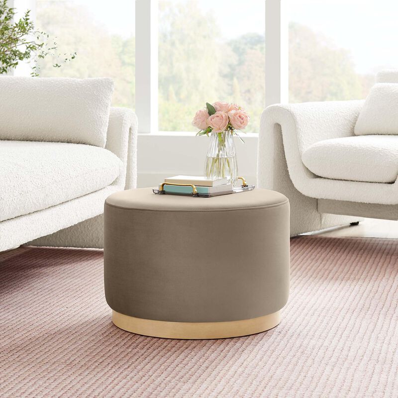 Modway Large 23" Round Performance Velvet Upholstered Upholstered Ottoman image number 4