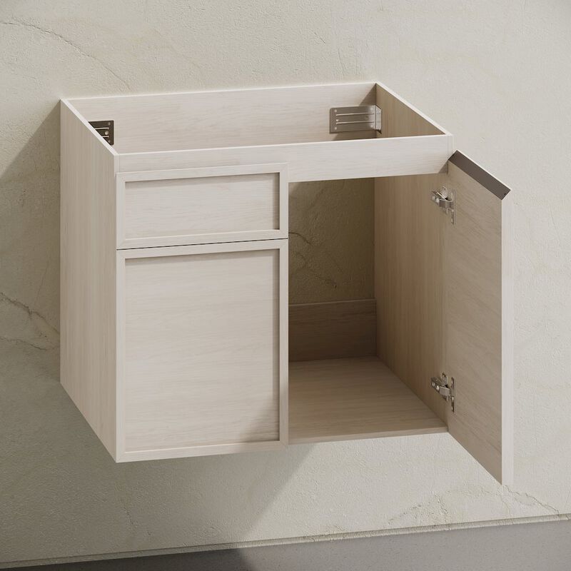 St. Tropez 24" Wall-Mounted Bathroom Vanity Cabinet without Top in White Oak image number 3