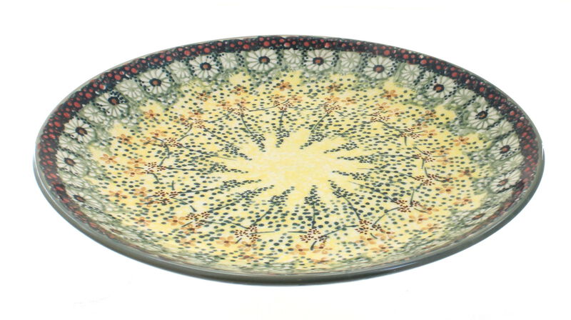 Blue Rose Polish Pottery Dots Dinner Plate