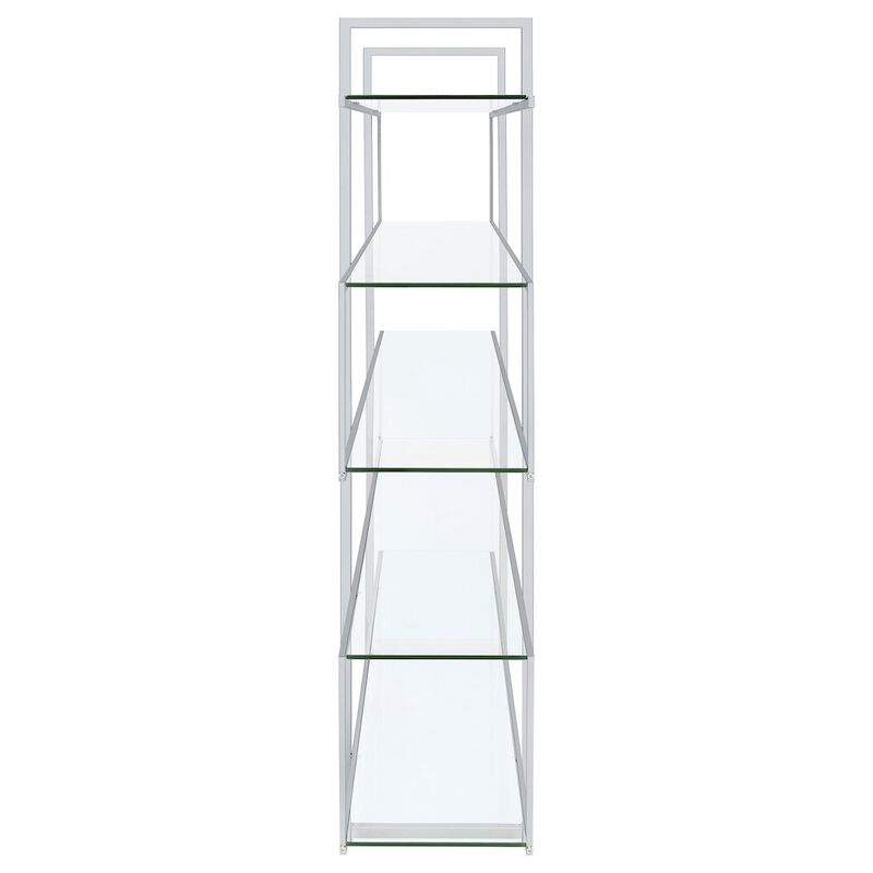 Coaster Elmer 5-shelf Bookcase Chrome and Clear image number 5
