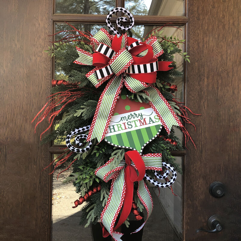 30" Mixed Eden Pine Artificial Christmas Teardrop Swag - Unlit image number 5