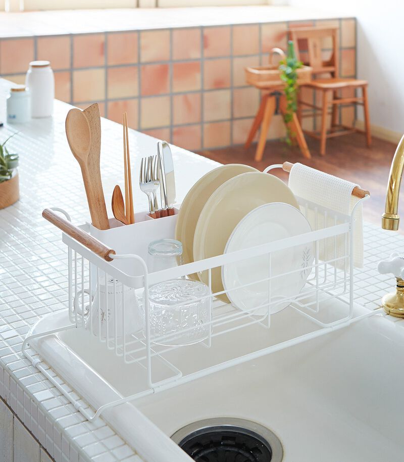 Over-the-Sink Dish Rack - Steel + Wood image number 5