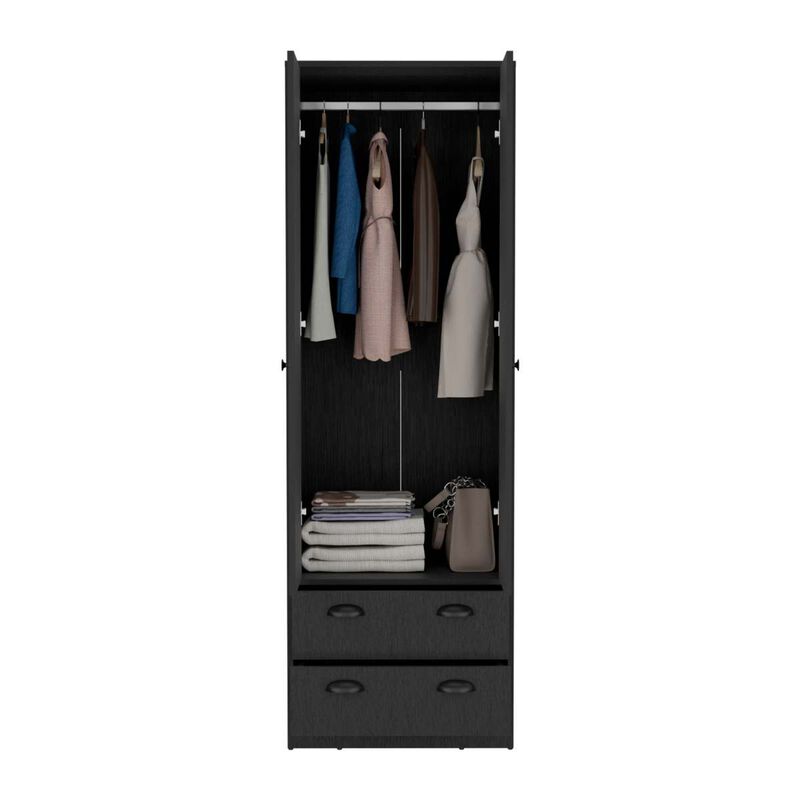 St Monans Armoire with Double Door and 2-Drawers -Black