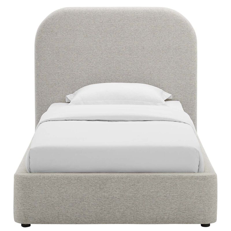 Keynote Upholstered Fabric Curved Twin Platform Bed image number 3