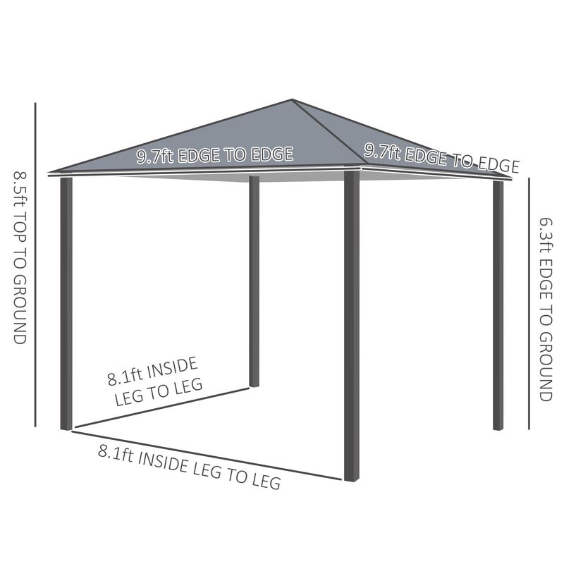 Black Outdoor Haven: 10'x10' Gazebo with Mesh Walls and Curtains