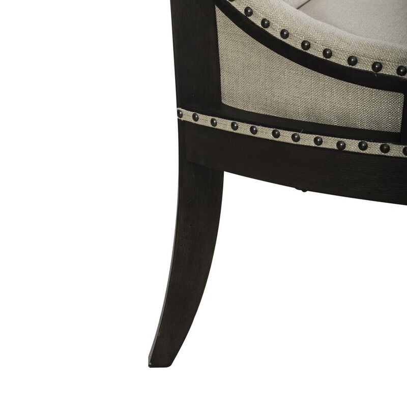 Liberty Furniture Americana Farmhouse Upholstered Shelter Dining Bench- Black in Dusty Taupe image number 7