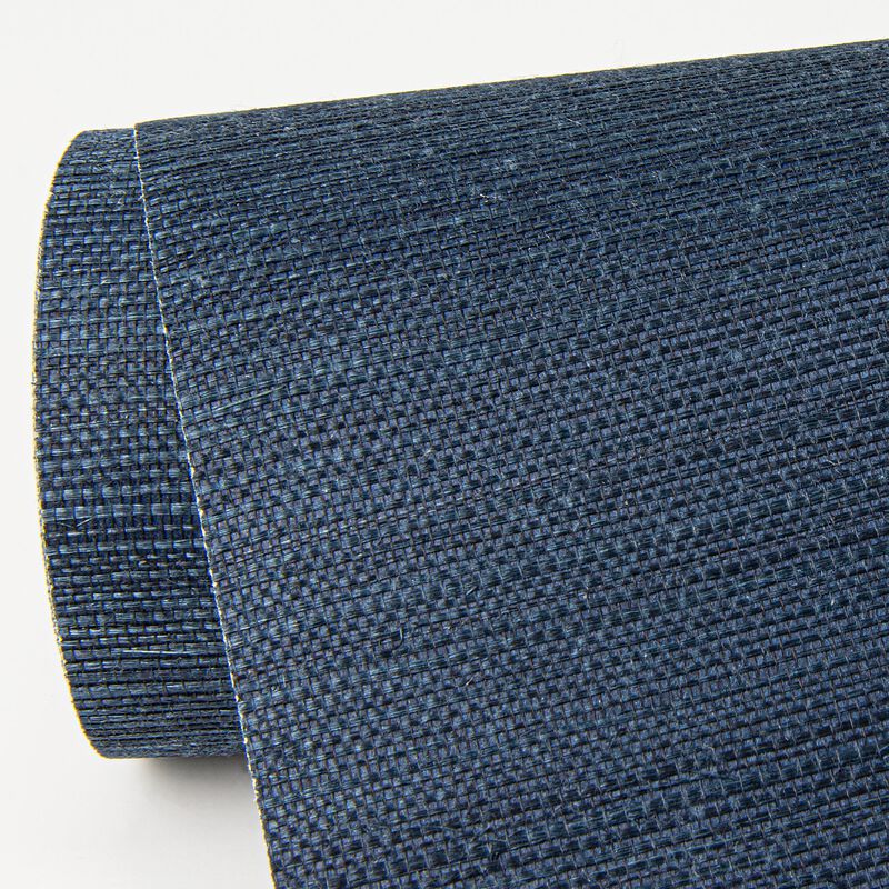 Peninsula Navy Sisal Grasscloth Wallpaper (Double Roll) image number 4