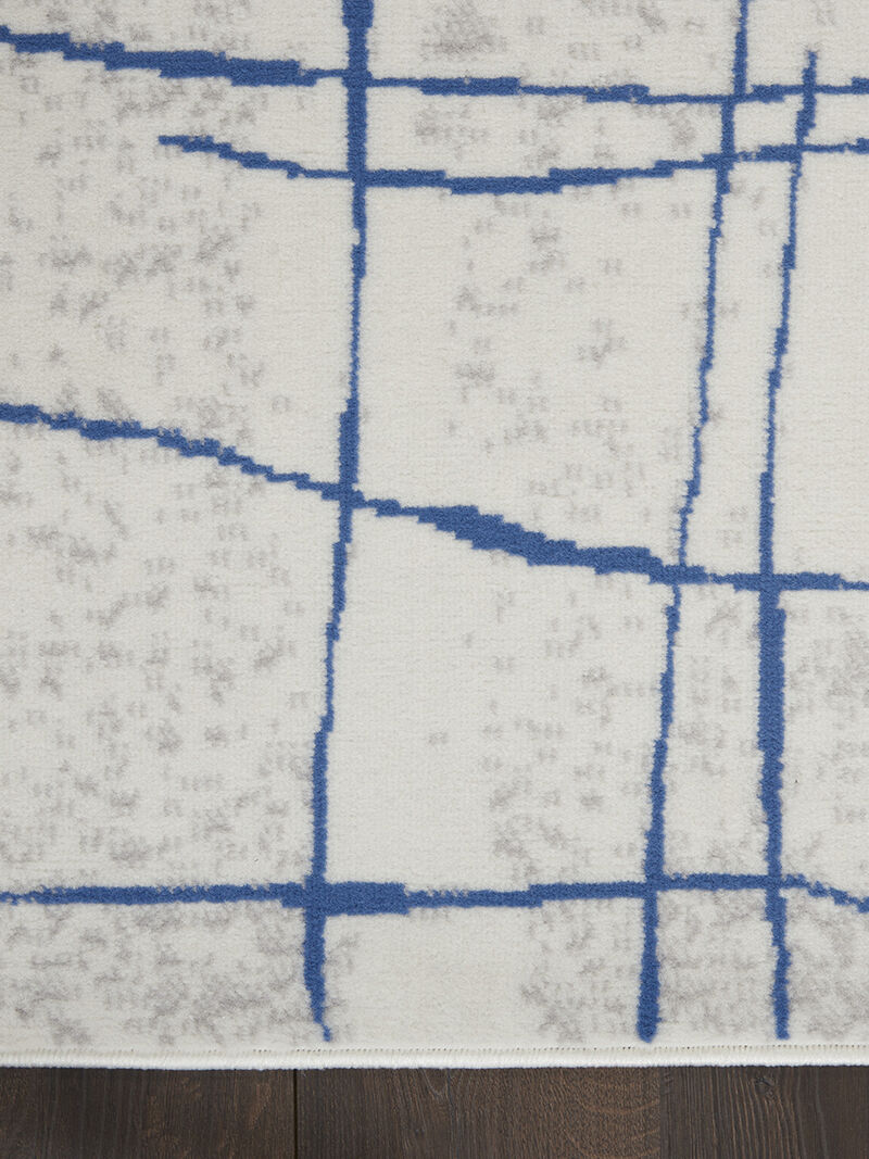 Whimsicle WHS09 Ivory/Blue 2' x 6' Rug