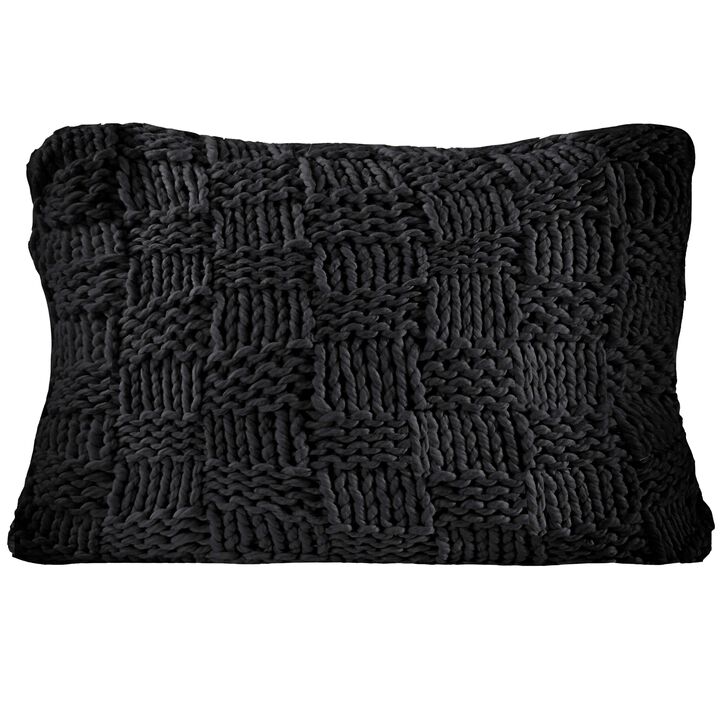 Chess Knit Black Dutch Euro Pillow
