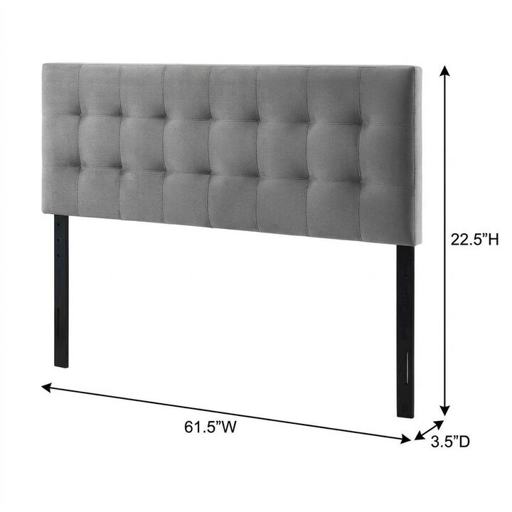 Biscuit Tufted Performance Velvet Queen Headboard in Soft Neutral Fabric