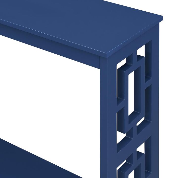 Convenience Concepts Town Square Console Table with Shelf, Cobalt Blue