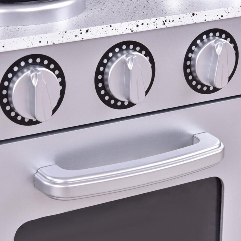 Hivvago Kids Wooden Modern Kitchen Cooking Pretend Play Set