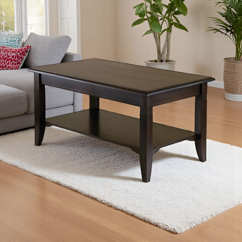 Sleek and Simple Rectangle Wood Coffee Table for Living Rooms