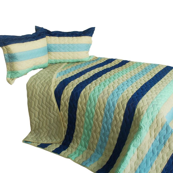 3-Piece Quilted Patchwork Quilt Set Soft Lightweight Bedding