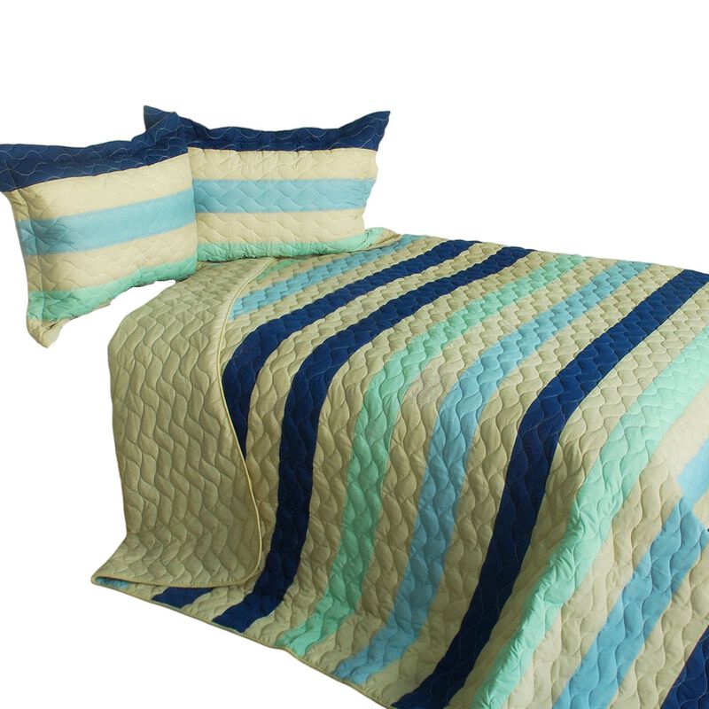 3-Piece Quilted Patchwork Quilt Set Soft Lightweight Bedding image number 1