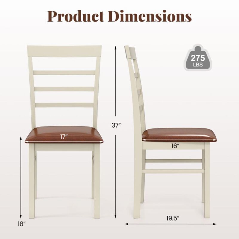 Hivvago PU Leather Upholstered Armless Wooden Dining Chair Set of 2