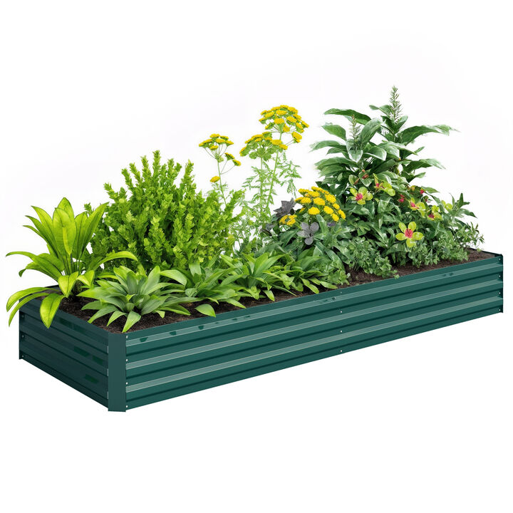 Hivvago Galvanized Raised Garden Bed 95" x 36" for Flowers and Herbs