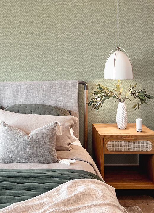 Glynn Green Chevron Wallpaper (Set of 2)