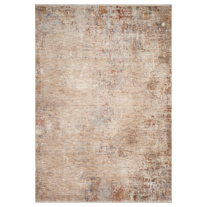 HomeRoots Abstract Area Rug With Fringe