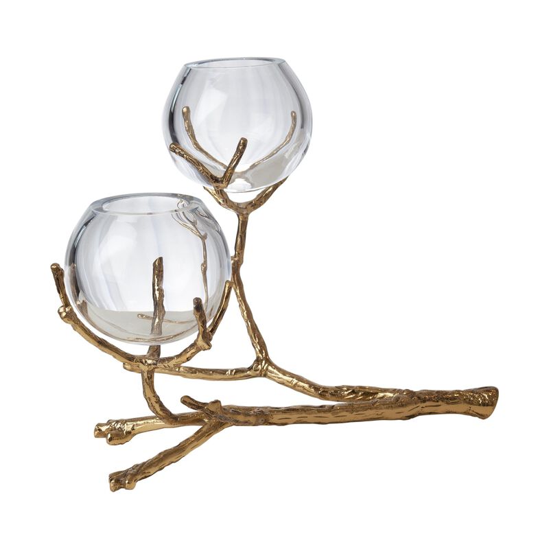 Twig 2 Vase Holder-Brass