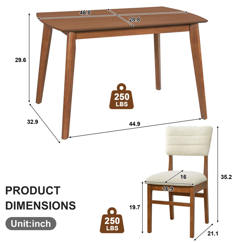 Zekast Scandinavian 4‑Piece Dining Table Set image number 9
