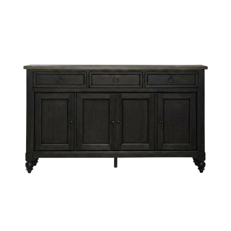 Liberty Furniture Farmhouse Hall Buffet Cabinet with Storage, Solid and Manufactured Wood, Brown image number 0