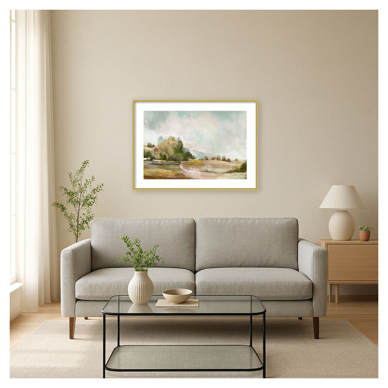 Calm Path Through Open Fields by PI Studio Wood Framed Wall Art Print image number 3