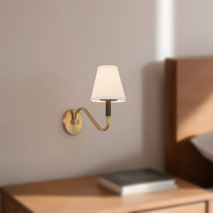 Sloan 12-in Damp-Rated Wall/Vanity Light with Linen Shade