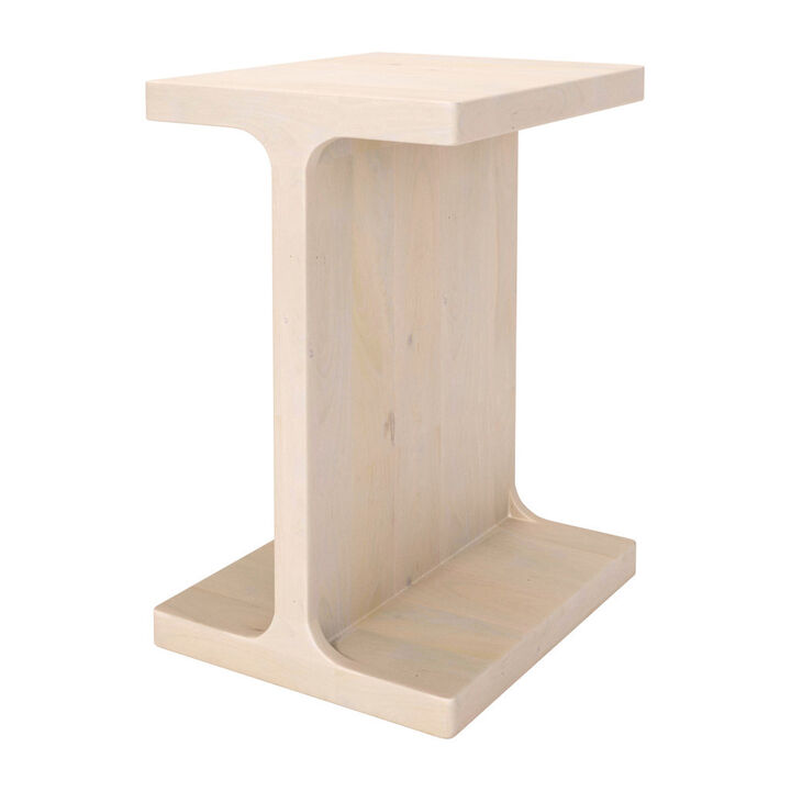 HomeRoots 20" Natural Solid Wood Pedestal End Table