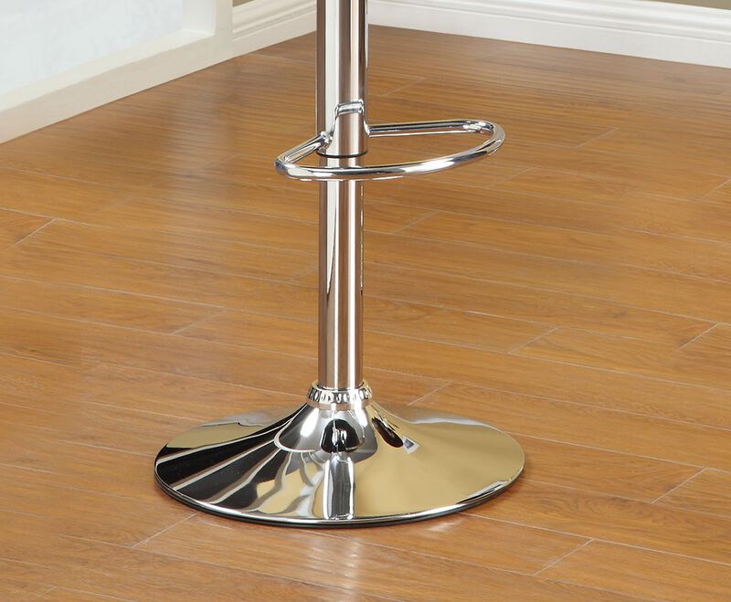 Streamdale Adjustable Height Swivel Chairs Set, Faux Leather, Chrome Base