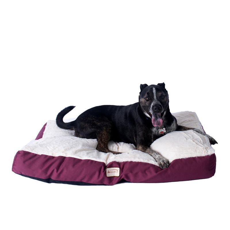Armarkat Large Pet Bed Mat With Poly Fill Cushion In Ivory & Burgundy