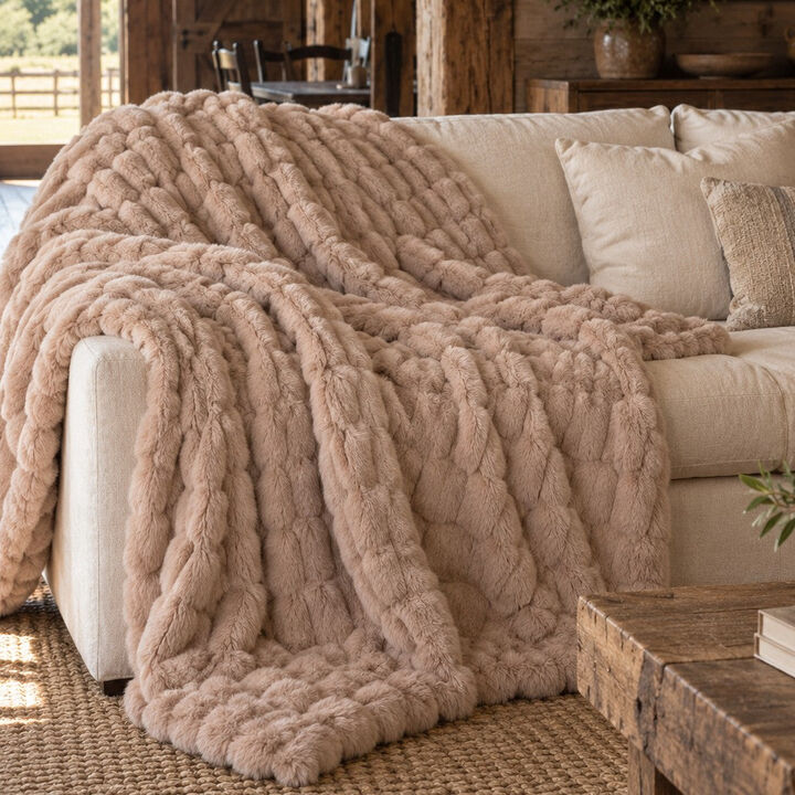 L.A. Escapade Large Faux Fur Throw Blanket