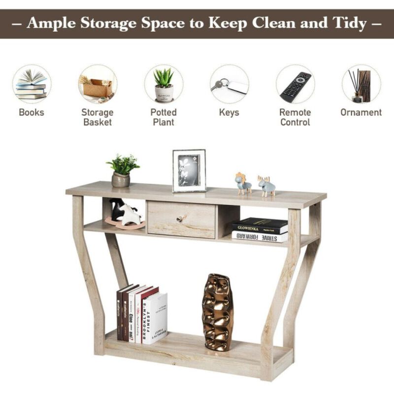 Hivvago Console Hall Table with Storage Drawer and Shelf