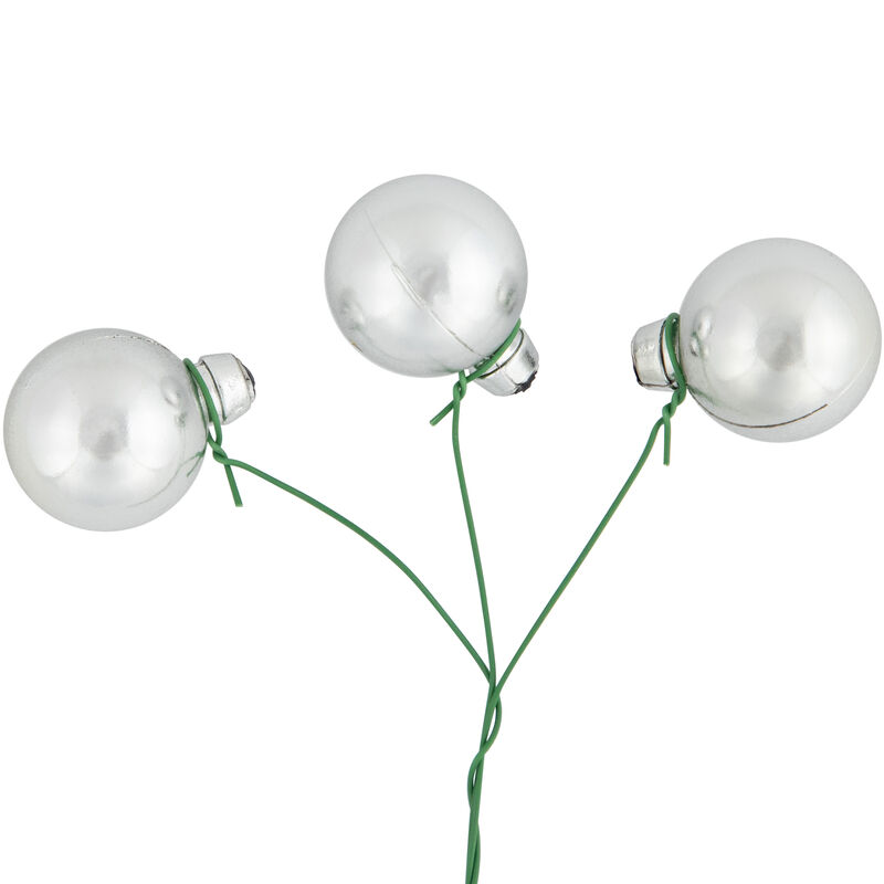 6.75" Shiny Silver Shatterproof Ball Ornament Christmas Pick image number 4