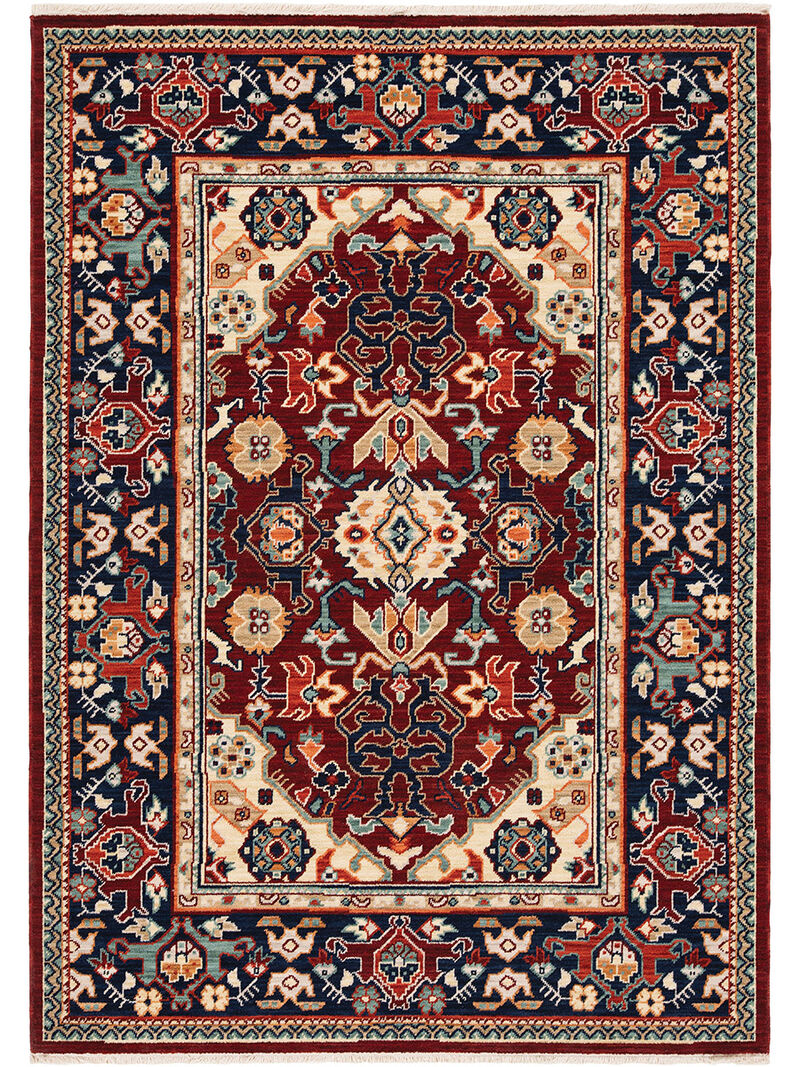 Lilihan 5'3" x 7'6" Red Rug image number 0