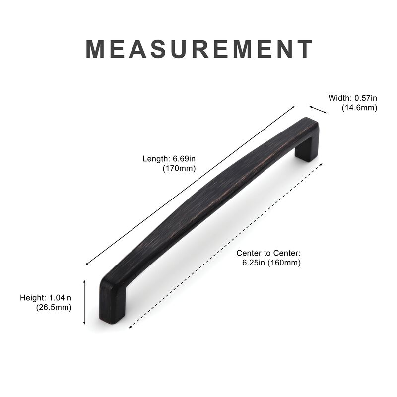 Hestia Hardware 10 Pack 6.3 Inch New Curved Modern Cabinet Bar Pulls image number 3