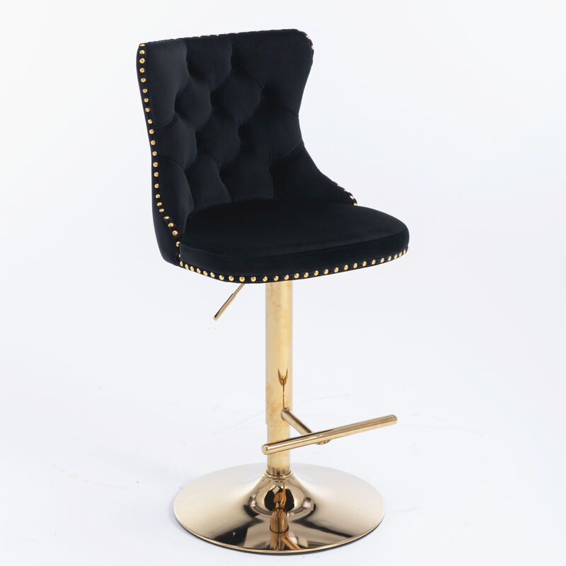 Streamdale Set of 2 Adjustable Velvet Bar Stools image number 3