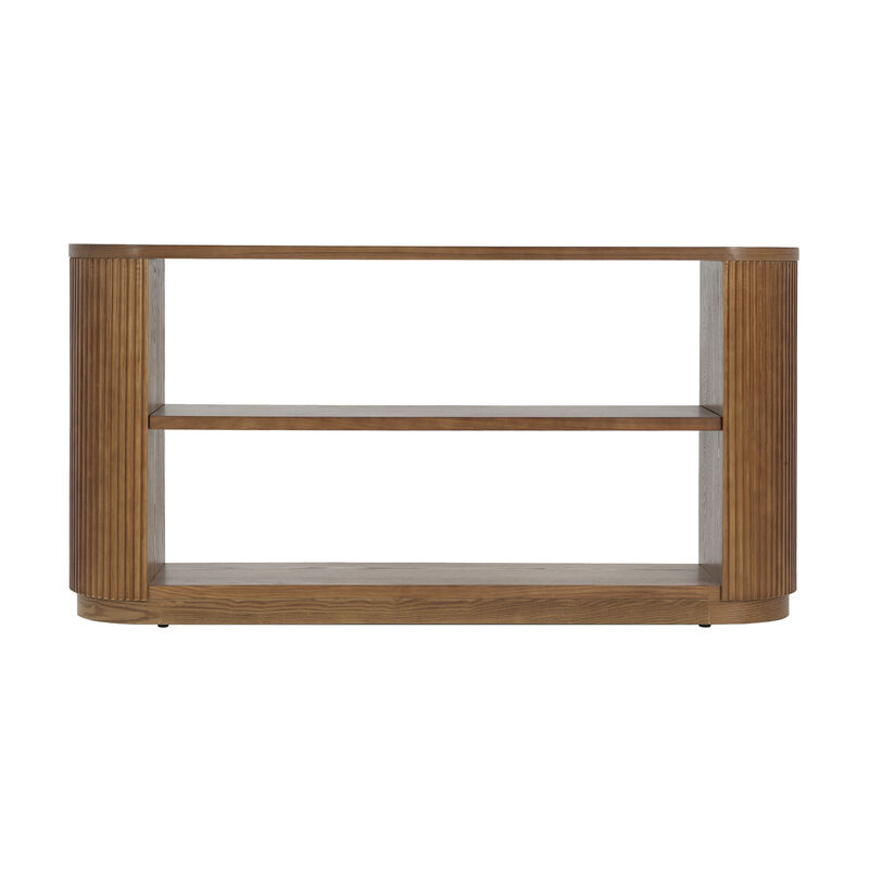 Merax Modern Entryway Console Table Slim Sofa Table Open Shelf Elegant Wood Grain Multi-Functional Hallway Table