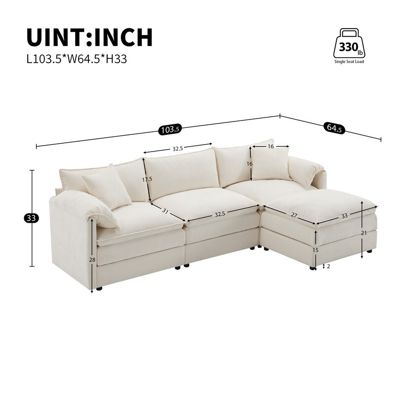 Merax Chenille Modular Sectional Sofa