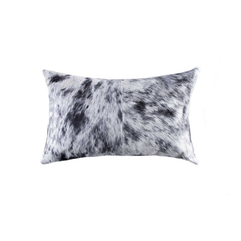 Unique Salt and Pepper Cowhide Pillow for Rustic or Modern Home Decor